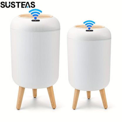 SUSTEAS 2pcs Automatic Trash Can 3.17gal And 2.64gal Bathroom Trash Bin with Lid Touchless Small Smart Motion Sensor Garbage Cans for Kitchen, Bathroom, Living Room And Bedroom