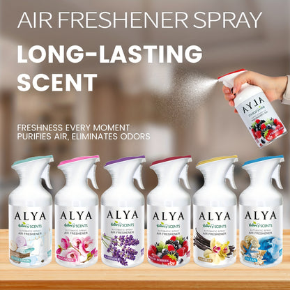 Aromatherapy Air Freshener Spray 8.45oz – 6 Scents: Lavender, Magnolia, Mixed Berries, Ocean, Cool Linen & Vanilla, Multi-Purpose Odor-Fighting Room Spray for Car, Home, Office, Bathroom & Closet (1 or 3 Pack)