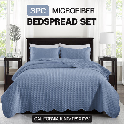 3pcs Bedspread Set Bedspreads with free Pillow Shams - Leaf Pattern Soft & Breathable Bedspread Lightweight Microfiber Bedspread - Modern Style Floral Pattern Coverlet For All Seasons - Christmas Gifts For Family And Friends (1 Bedspread, 1 Or 2 Pillow Sh