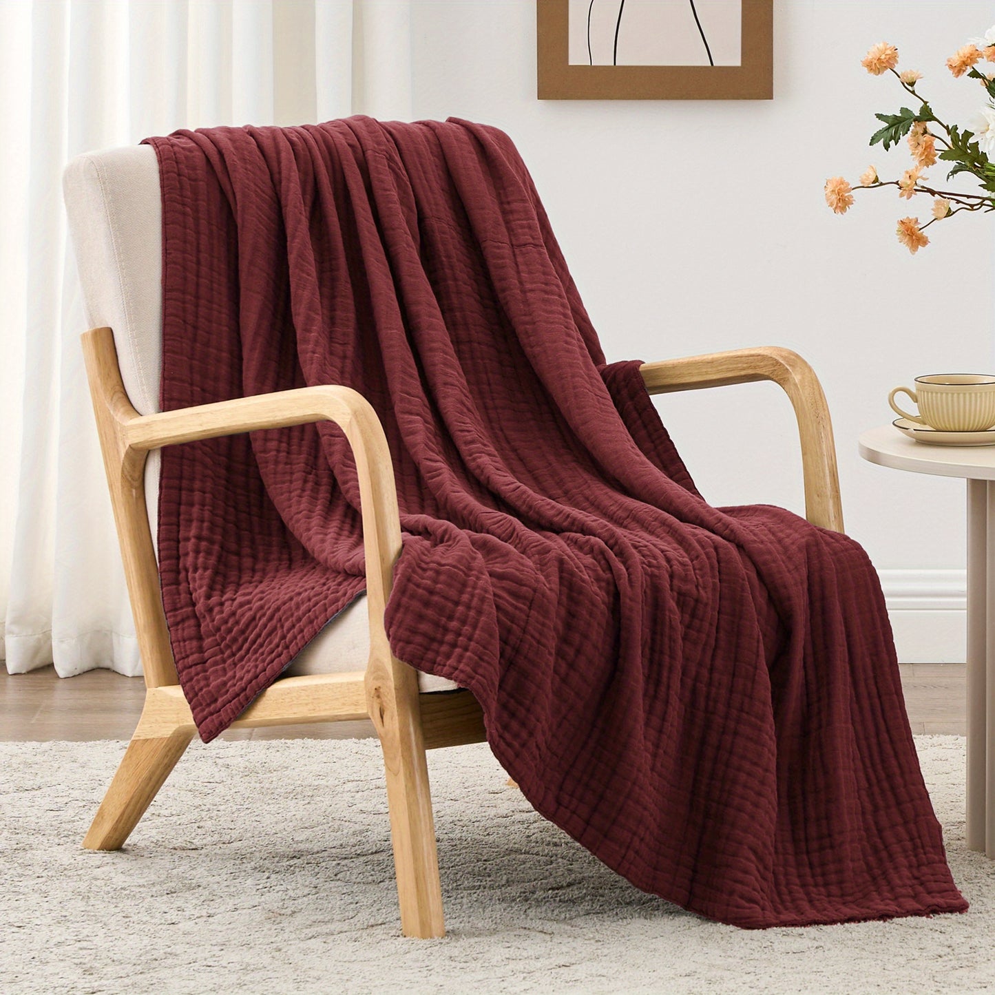 New Year 6 Layer 100% Muslin Blanket, Muslin Blanket For Couch Bed, Gauze Blanket For Adult, Lightweight And Breathable Blanket All Season