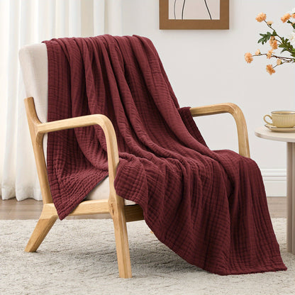 New Year 6 Layer 100% Muslin Blanket, Muslin Blanket For Couch Bed, Gauze Blanket For Adult, Lightweight And Breathable Blanket All Season