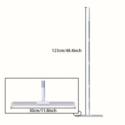 Joybos All-in-One Silicone Squeegee - Broom With Detachable, Rotatable & Long Stainless Steel Handle For Effortless Floor To Ceiling Cleaning - Ideal For Glass, Tile, Wood & Carpet
