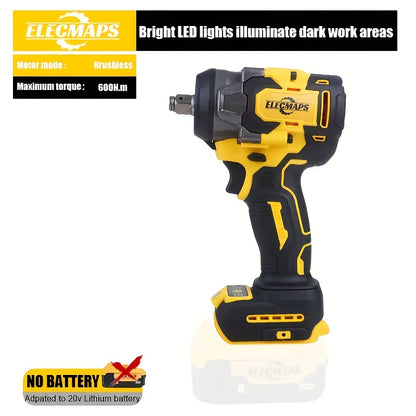 Impact Wrench for Dewalt 20V Battery, 450 Lb-Ft (600 Nm) Brushless 1/2 Inch Impact Wrench, 3300 Rpm High Torque Impact Gun, Electric Impact Wrench for Cars And Home Use, (Tools solely) Christmas Gift