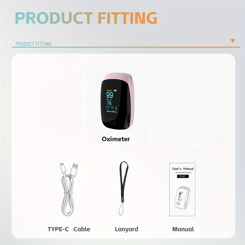 VROVIRE FDA Cleared Rechargeable Pulse Oximeter Fingertip Oxygen Monitor Fingertip With SpO2 Pulse Rate And PI RR OLED Precision Fast Oximeter SpO2 Reading