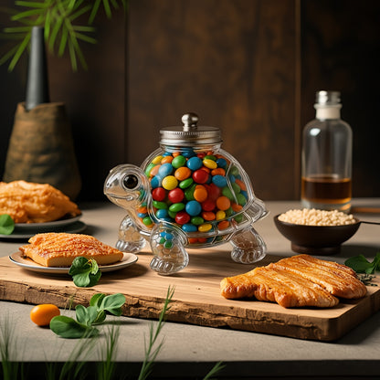 Lock-top Biscuit Tin, Made Of High Borosilicate Glass, Suitable for Storing Candies, Desserts, Snacks, Food Containers, Reusable, for Storing Snacks, As A Gift for Pet Lovers