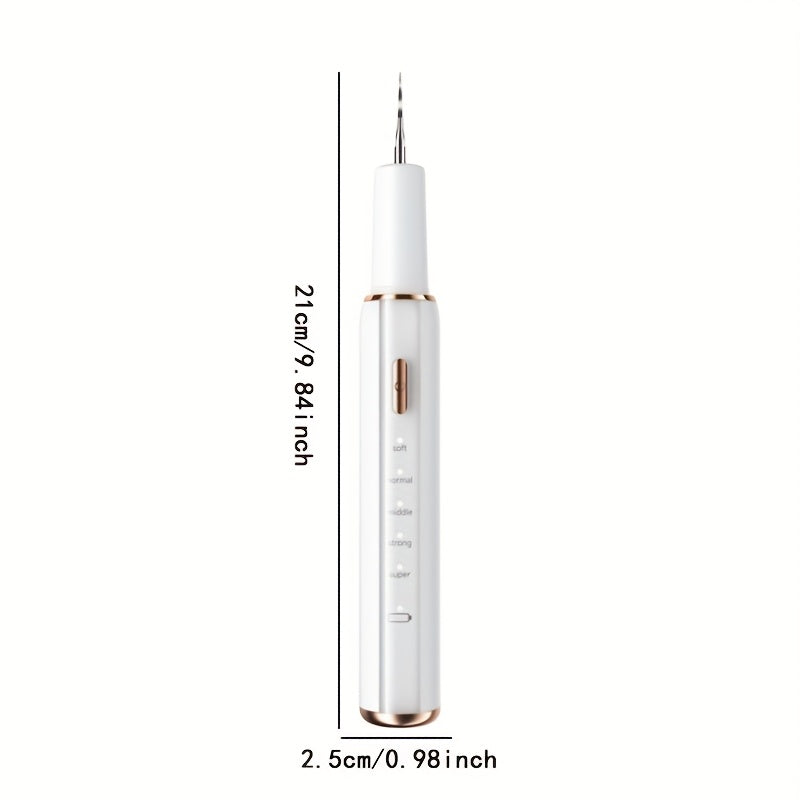 Interdental Plaque Remover with LED Light – Electric Teeth Cleaner, 5 Cleaning Modes, 2 Replacement Heads, Oral Irrigator-Like Function, No Water Required, Dental Care for Travel & Home Use