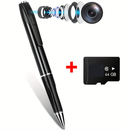 1pc 1080P HD Security Camera with Video, Portable Camera, Indoor/Outdoor Surveillance Camera, Compact Camera, Body Camera Recording, Compact Security Camera with 64 GB Memory Card, Suitable for Lectures, Classrooms, Offices, Business Meetings