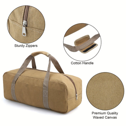 Spacious Tool Storage Bag, Durable Canvas Handbag, Tool Organizer, Versatile Portable Bag for Storing Wrenches, Screwdrivers, And Nails