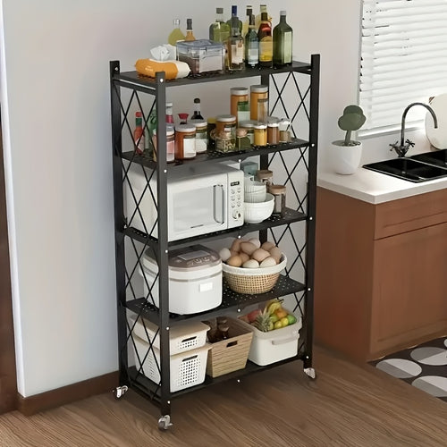 3/4/5 Layers, No Need to Install with Pulleys, Movable Portable Floor Sundries Storage Rack, Flat Outdoor Storage Bins/Cabinets, Same Deck Box, Large Capacity Storage Solution, Camping Balcony, Courtyard Universal, Commercial Wheeled Shelves