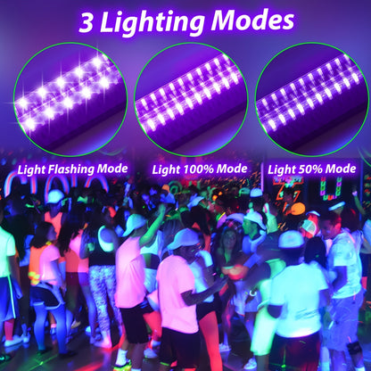 5/6/7/8 Pack 40 LEDs UV Black Light bar, Blacklight Bar with 59 inch Cord+USB Plug+Switch, 3 lighting modes, 385-400nm, 5V, Black Lights Portable, for Glow Party, Fluorescent Poster, Body Paint, Halloween/Christmas/Valentine's Day Decorations