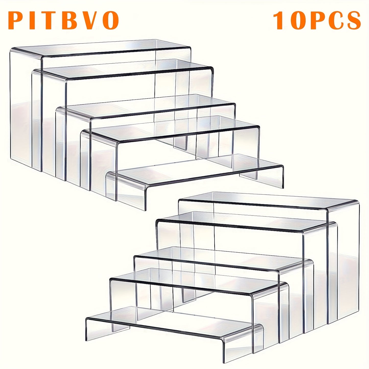 10/20pcs of PITBVO Acrylic Display Risers in Various Sizes, Transparent Acrylic Stands for Showcasing Funko Pop Figures, Cupcakes, Jewelry, Perfumes, And More (Large Size)
