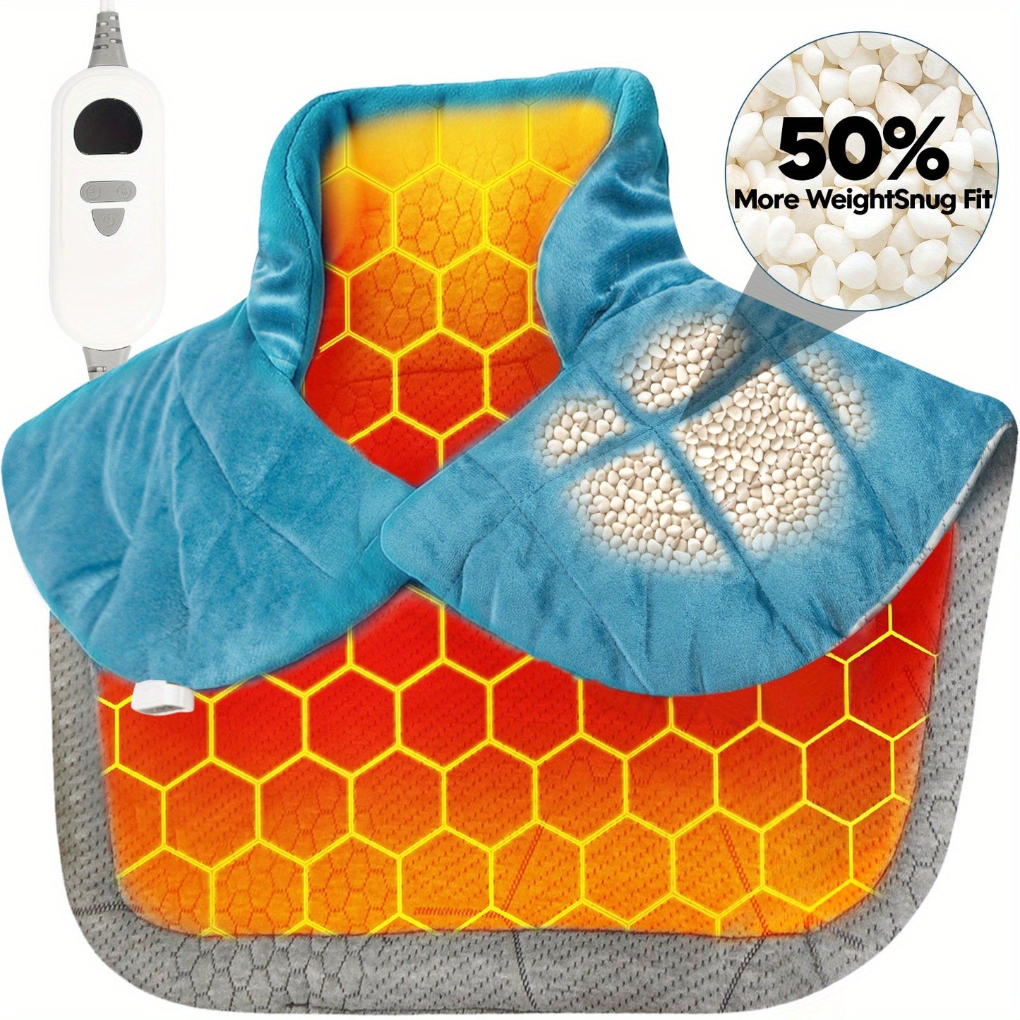Graphene Heating Pad For Neck Shoulders Back, 3lb Weighted Electric Pad, Deep Heat With Precise Heating & Soft Flannel, 6 Heat Settings, 4 Timer Options, Auto Shut-Off, Machine Washable, 22"x18", Gifts For Women Men Mom Dad, Heater, Electric Blanket