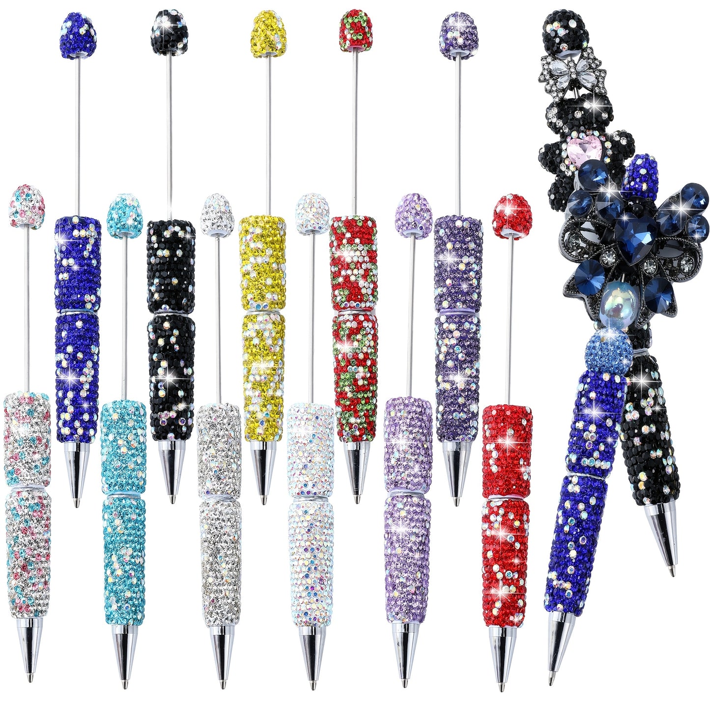 20pcs of Glittering String Beads Pen, All Droplets String Bead Pen, Fun And Shiny Ballpoint Pen, Office And Study Supplies, Party Gifts, Wedding Presents, Gifts