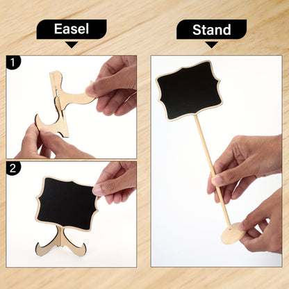 20PCS Elegant Mini Chalkboard Signs with Easel Stand - Perfect for Weddings, Parties, and Events - Includes Table Numbers, Food Signs, and Message Board