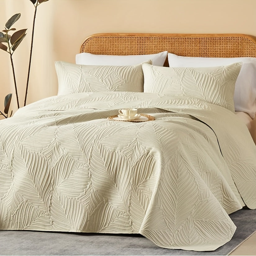2/3pcs Quilt Set Bedspreads Queen Size - Soft Cool & Refreshing Summer Quilt Lightweight Microfiber Bedspread - Modern Style Coin Pattern Coverlet for All Seasons - Family Gift Set (1 Quilt, 1 Or 2 Pillow Cases)