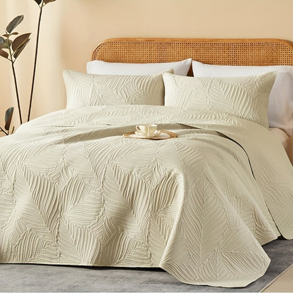 2/3pcs Quilt Set Bedspreads Queen Size - Soft Cool & Refreshing Summer Quilt Lightweight Microfiber Bedspread - Modern Style Coin Pattern Coverlet for All Seasons - Family Gift Set (1 Quilt, 1 Or 2 Pillow Cases)