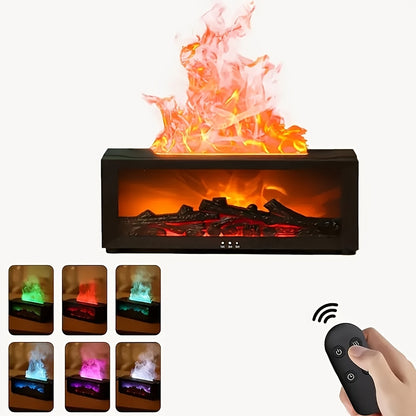10.14oz White Fireplace Essential Oil Diffuser with 7 Colors LED Night Light And 19pcs Oils for Gift