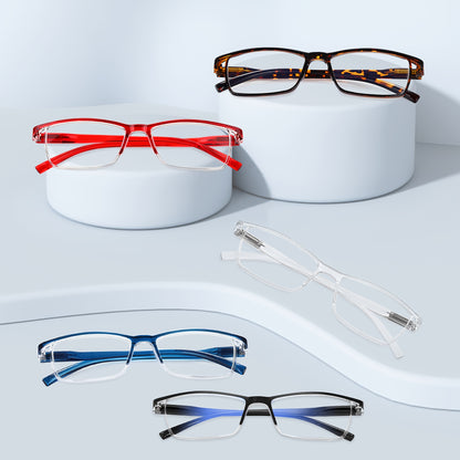 3Pack Rimless Reading Glasses for Women Blue Light Blocking Lightweight Metal Classic Computer Readers Anti Eyestrain