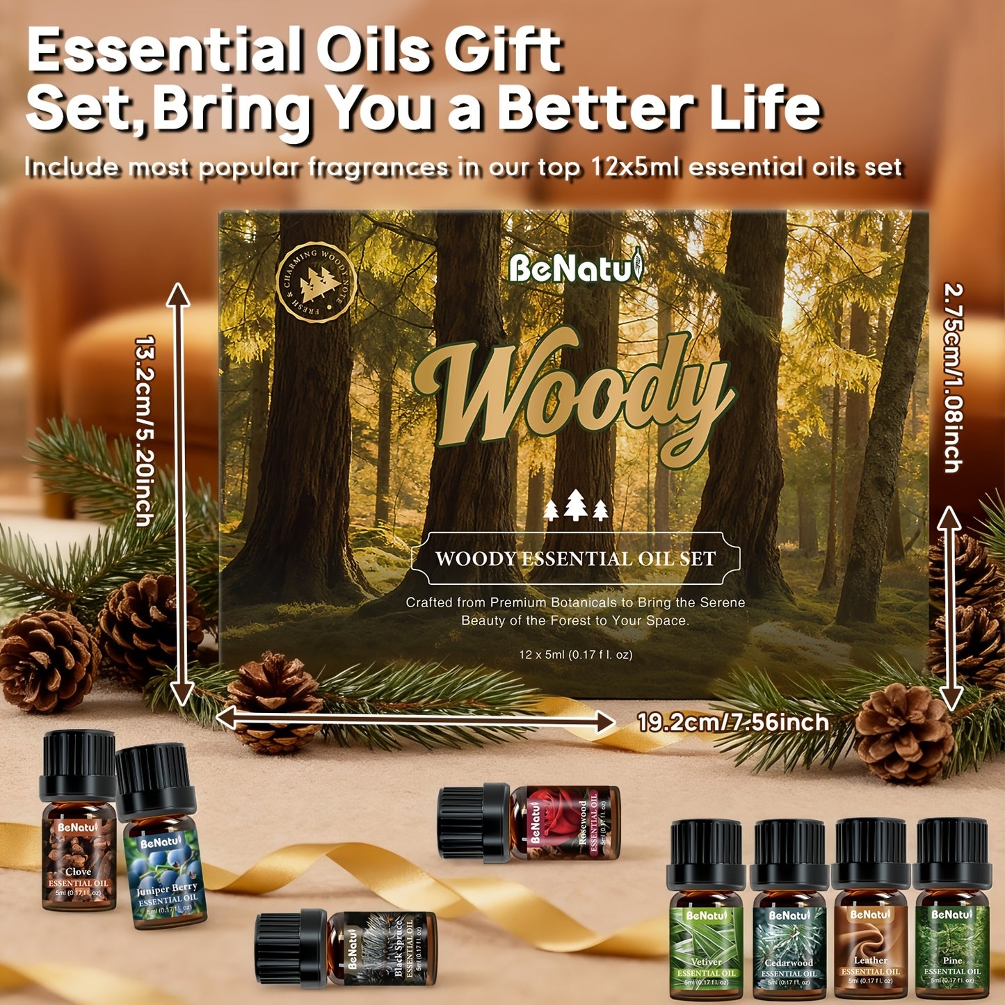 12/18/24pcs Essential Oil Set: Woody, Date Night, Coffee, Garden Fragrance Oil | Sandalwood, Cedarwood, Leather, Peppermint, Lavender, Coffee, Chocolate, Baking, Romantic Date | for Candles, Humidifier, Diffusers, Christmas/ Valentine's Day Gifts