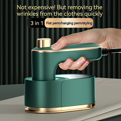 2026 Upgraded Mini Travel Clothes - Portable Rotary Clothes And Steam, 3-in-1 Handheld, 10-Second Rapid Heat Up, Compact Wrinkle Reducer for Travel And At Home (Includes A Measuring Cup And Base)