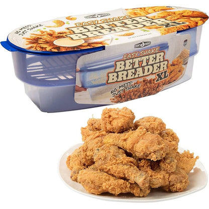 Cook's Choice XL Original Better Breader Batter Bowl- All-in-One Mess Free Breading Station Tool- Pour in Seasoning, Add Meat or Vegetables & Shake