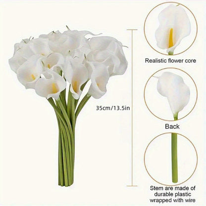 Eternal Lotus Flower Bouquet 20pcs – Horseshoe Lotus Artificial Flowers for Wedding Decoration, Home Floral Arrangements, Outdoor & Festival Decor – White, Black, Red & Orange (No Vase)