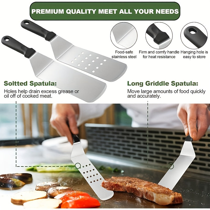 8/17pcs Set of Barbecue Tools, Barbecue Accessories, Teppanyaki, Meat Press Plates, Kitchen Tools, Suitable for Home Kitchens, Outdoor Camping Barbecue, Parties, Outdoor Gatherings