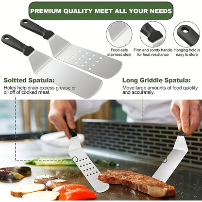 8/17pcs Set of Barbecue Tools, Barbecue Accessories, Teppanyaki, Meat Press Plates, Kitchen Tools, Suitable for Home Kitchens, Outdoor Camping Barbecue, Parties, Outdoor Gatherings