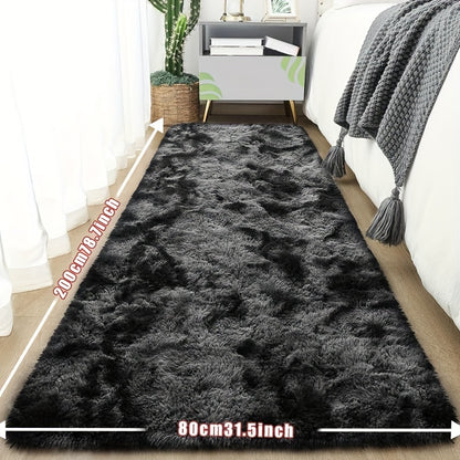 1pc Tie-Dye Plush Soft Interior Fluffy Mat, Modern Luxury Plush Mat, Absorbent, Non-Slip &, Suitable for Living Room and Bedroom Areas, Home Decor