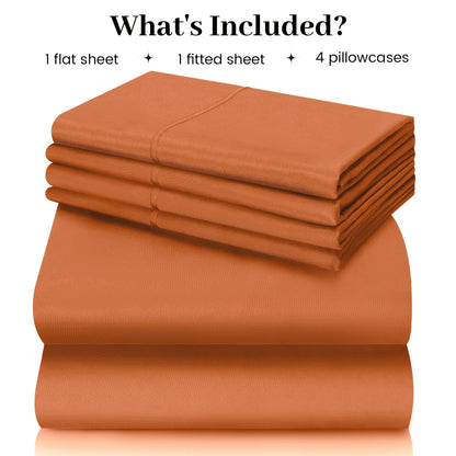 California King Sheet Set- 6pcs Breathable & Cooling Bed Sheets | Ultra-Soft Hotel Luxury Bed Sheets | 18" Deep Pocket | Wrinkle, Fade,. Includes 1 Flat Sheet, 1 Fitted Sheet, 4 Pillowcases