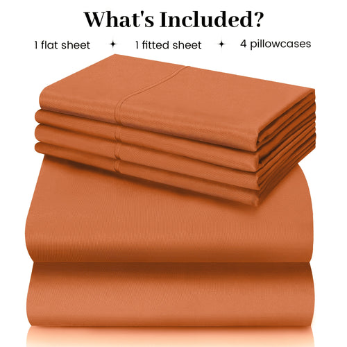 California King Sheet Set- 6pcs Breathable & Cooling Bed Sheets | Ultra-Soft Hotel Luxury Bed Sheets | 18" Deep Pocket | Wrinkle, Fade,. Includes 1 Flat Sheet, 1 Fitted Sheet, 4 Pillowcases