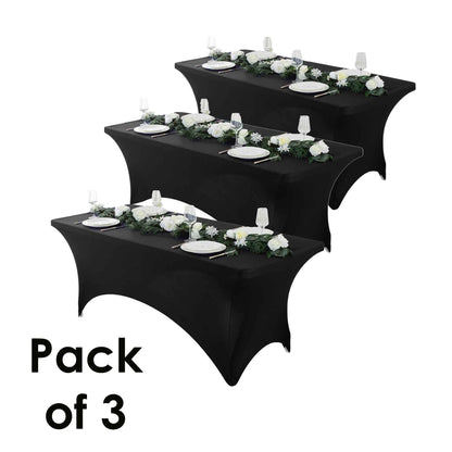 3/5pcs Spandex Tablecloth, Premium Spandex Table Cover, Fitted tablecloth, Wrinkle Resistant Stretchable Rectangle Table Cover For Event, Wedding & Parties