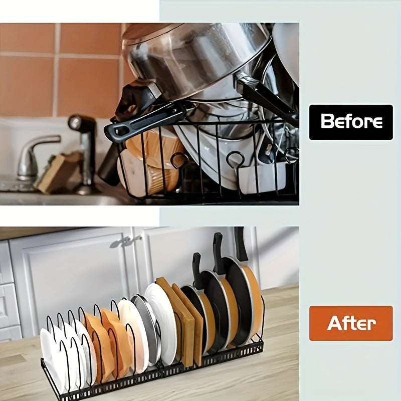 13 Shelves Metal Cookware And Kitchen Utensil Storage Rack, Extendable Storage Rack, Kitchen Cabinet Storage Shelf, Suitable for Kitchen Tabletop, Cabinet, Sink, Quick Access, Standing Shelf