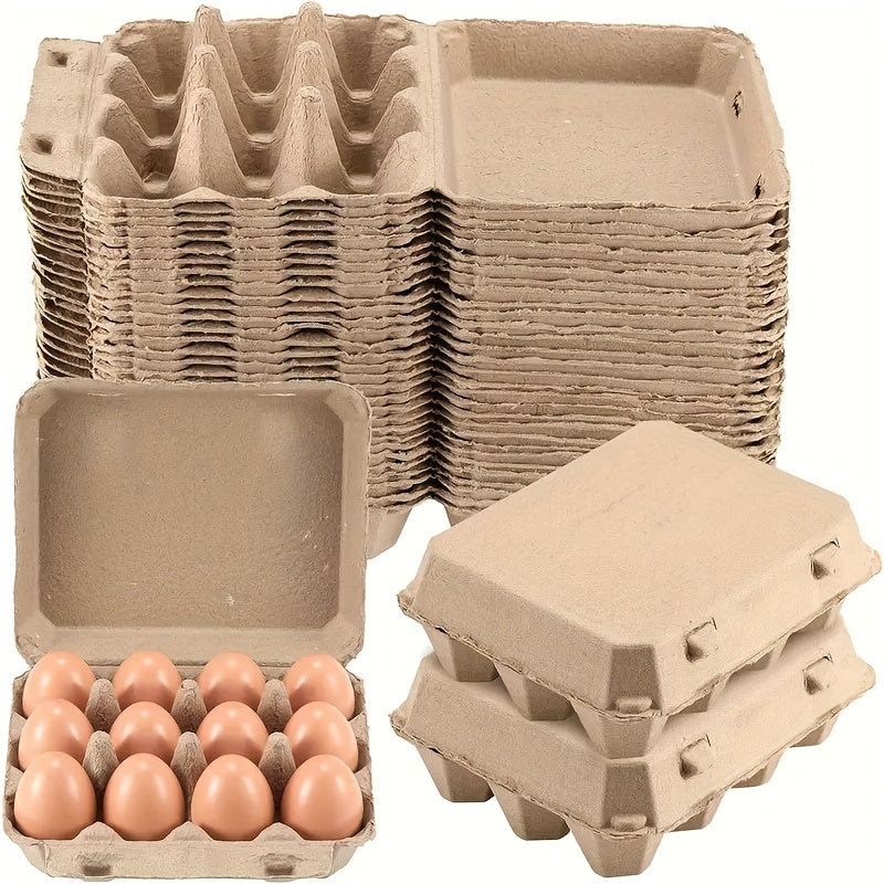 Reusable Egg Box, 3X4 Style, One Can Hold 12 Eggs, Egg Storage Container Holder, Sturdy Natural Pulp Material, for Kitchen, Chicken Coop Farming to Collect And Store Fresh Eggs-Shops And Farmhouses: Perfect Gifts for Thanksgiving And Christmas