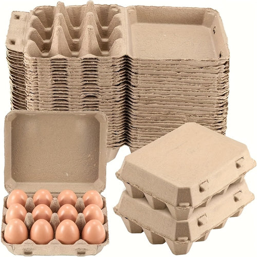 Reusable Egg Box, 3X4 Style, One Can Hold 12 Eggs, Egg Storage Container Holder, Sturdy Natural Pulp Material, for Kitchen, Chicken Coop Farming to Collect And Store Fresh Eggs-Shops And Farmhouses: Perfect Gifts for Thanksgiving And Christmas