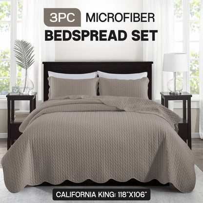 3pcs Bedspread Set Bedspreads with free Pillow Shams - Leaf Pattern Soft & Breathable Bedspread Lightweight Microfiber Bedspread - Modern Style Floral Pattern Coverlet For All Seasons - Christmas Gifts For Family And Friends (1 Bedspread, 1 Or 2 Pillow Sh