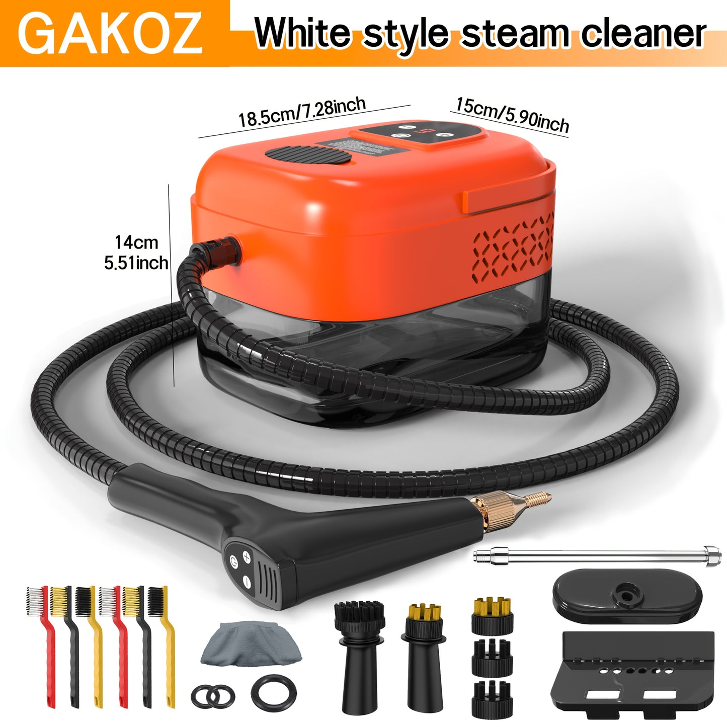 High Pressure Steam Cleaner, High Temperature Carpet Cleaner, Steam Cleaner Handheld, with 9 Gears Adjustment, LCD Display, 40.58oz Water Tank Capacity, Easy to Carry, Suitable for Kitchen Fumes, Sofas, Valentine's Day Gifts, Easter Gifts