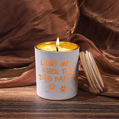 Funny Dog Mom Gifts For Women Unique Cool Dog Lovers Gifts Fun Birthday Christmas Gifts For Women Lavender Scented Soy Engraved Candles Light Me When Dog Farts