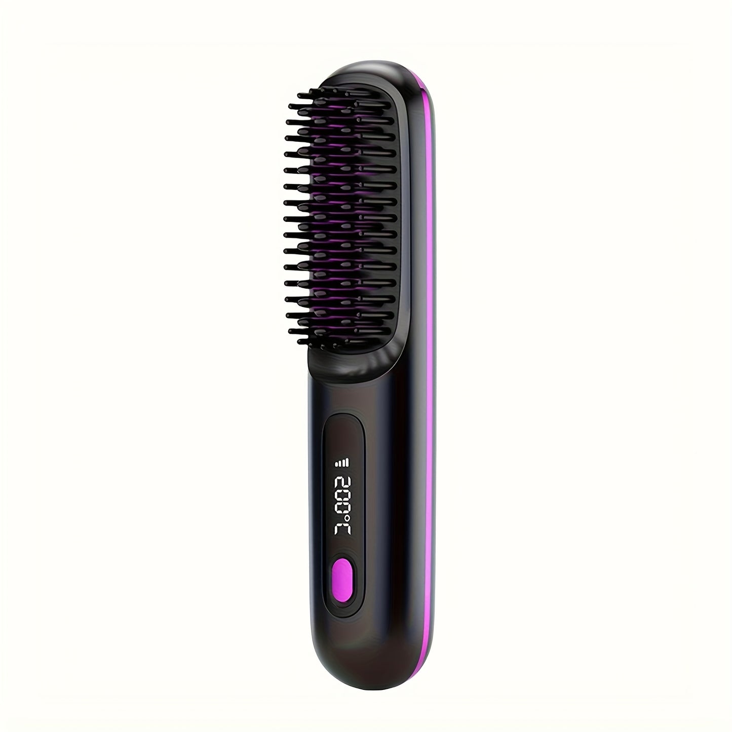 Portable Cordless Hair Straightener - USB Rechargeable, 3 Temperature Controls, Long-Lasting Shine, LED Display, Lightweight, Great for Travel, Comes with Comb And Clips