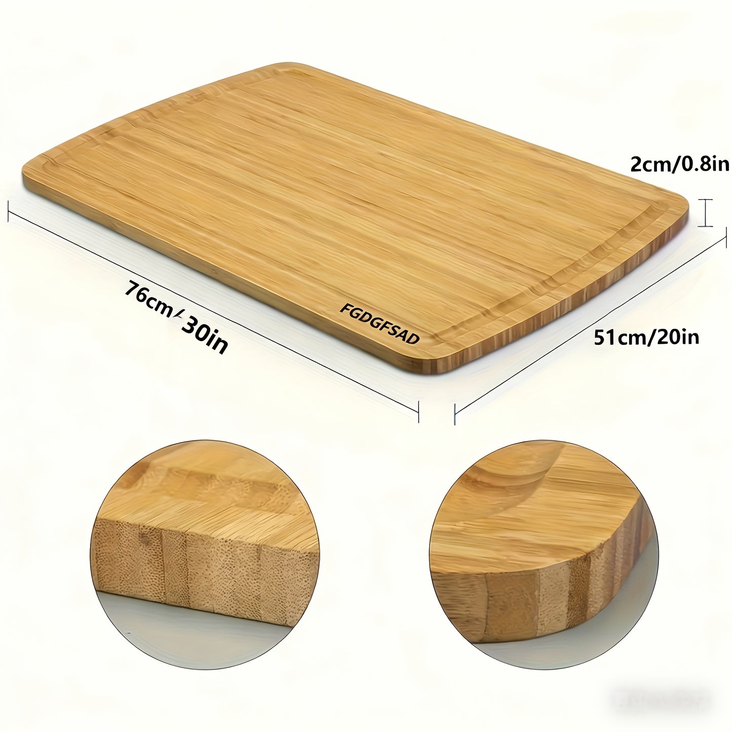 King Size 30/24/20 Inch Wooden/bamboo Cutting Board with Juice Trough, Thick Akashi Butcher Board, Kitchen Akashi Cutting Board, Large Restaurant Cheese Board, Food Preparation and Dining Board, Dietary Vegetable and Cheese Cutting Board