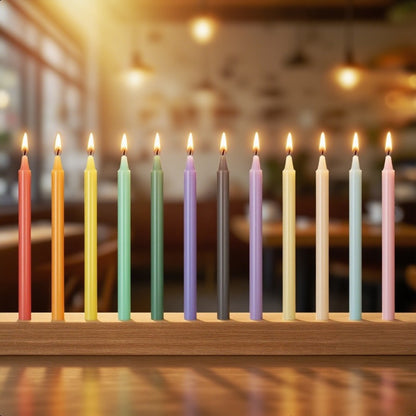 Colored Chime Candles Spell Candles Set Unscented Taper Candles 6.3in for Witchcraft Altar Ritual Meditation Prayer – 12 Assorted Colors, Halloween Gothic Decor, Magic Candle Holder Compatible