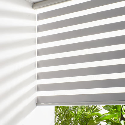 Cordless Zebra Crossing Window Blinds, Free Stop Curtains, Double-layer Control of Light Transmittance During the Day and Night, Suitable for Home and Office, Easy to Install