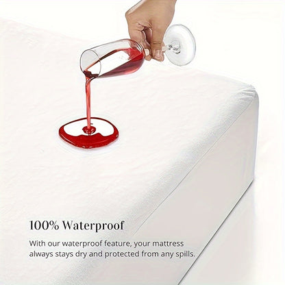 2 Pack Waterproof Mattress Protector-Soft Microfiber Terry Mattress Cover, Noiseless And Washable Mattress Bed Cover, Fitted 8"-14" Deep Pocket