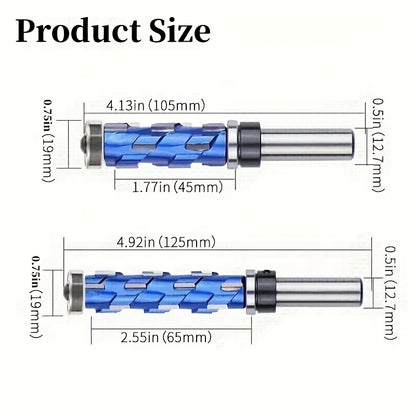 1pc Carbide Flush Trim Router Bit, Metal, 1/2" Round Shank Double Bearing Design, for Woodworking Projects, Precision Trimming & Template Work