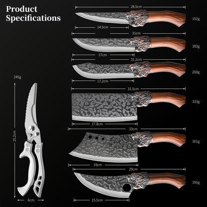 3/6/7pcs Professional Kitchen Chef Knife Set, Knife, Hotel Gift Visit, Outdoor Camping Car Knife Set, Chef Knife Utility Knifeing Knife Slicing Knife Fish Knife Butcher Knife Kitchen Scissors Boning Duck Fish Scissors