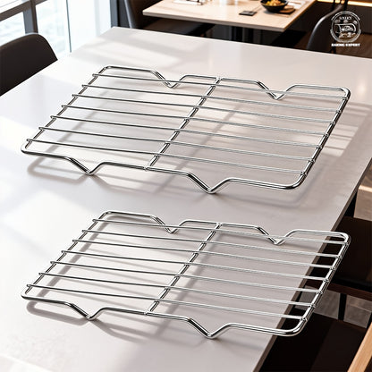 LOLLICY 2pcs Heavy-Duty Carbon Steel Cooling Rack Suitable for Holiday Baking (Christmas, Thanksgiving, Easter) & Grilling - Heavy-Duty Rack for Cookies, Cakes, Turkey, for & Commercial Use,