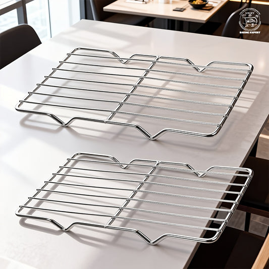 Cooling Rack 2pcs, Heavy Duty Carbon Steel Baking Rack for Cookies, Cakes and Roasting, Oven Safe Wire Rack for Grilling Turkey, Fits Standard Baking Sheet, for Home and Commercial Kitchen Use