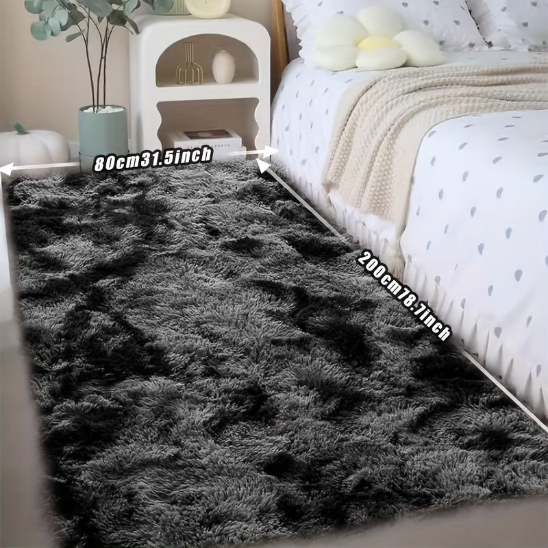 1 Tie Dye Plush Soft Indoor Area Rug, Modern Plush Carpet, Non-slip,, Suitable for Living Room And Bedroom Areas, Home Decor, Fluffy Carpet