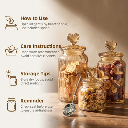 4SETS, 21.98oz-47.34oz, Glass Food Storage Jars with Airtight Clamp LIDS, Airtight Glass Jars, Clear Storage Containers, Suitable for Sugar, Flour, Grains, Coffee, Spices, Cereal, Coffee, Cookies, The First Choice for Cute Christmas Gifts