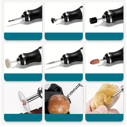 58pcs/74pcs/83pcs Mini Drill Portable Handheld Micro Carving Pen, Wireless Rotating Tool, USB Charging, Used for Cutting, Carving, Drilling, Polishing, And Buffing